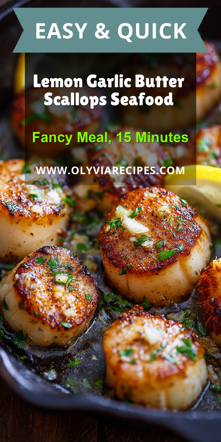 Lemon Garlic Butter Scallops Seafood served warm with cozy spices