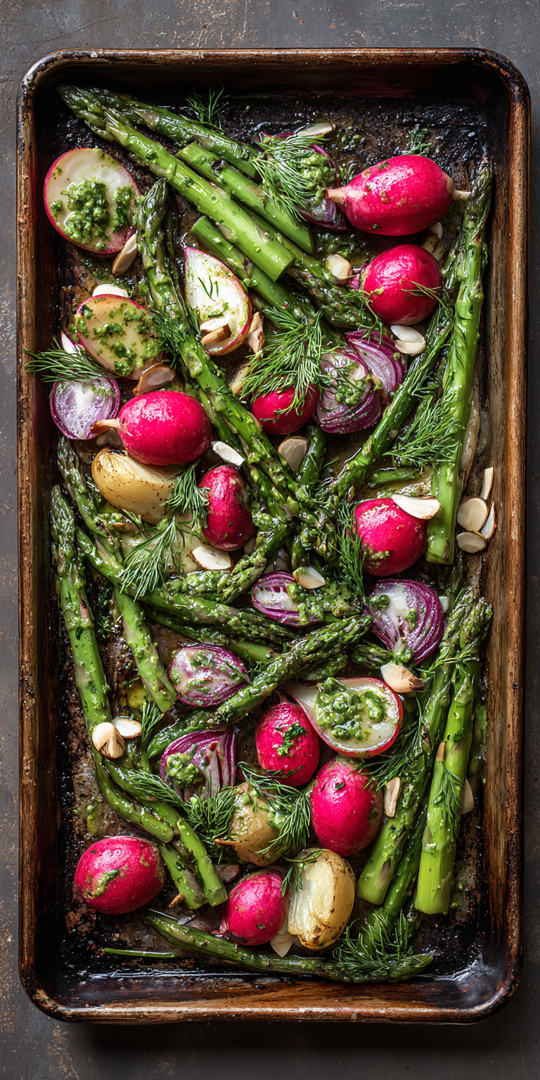Lemon Herb Asparagus Cold Pasta Salad served warm with cozy spices