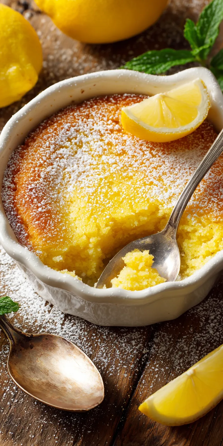 Magic Lemon Cobbler served warm with cozy spices