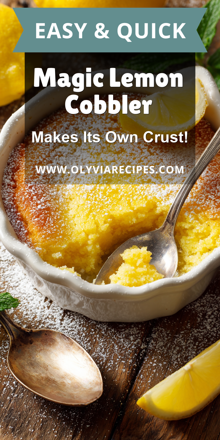 Magic Lemon Cobbler served warm with cozy spices