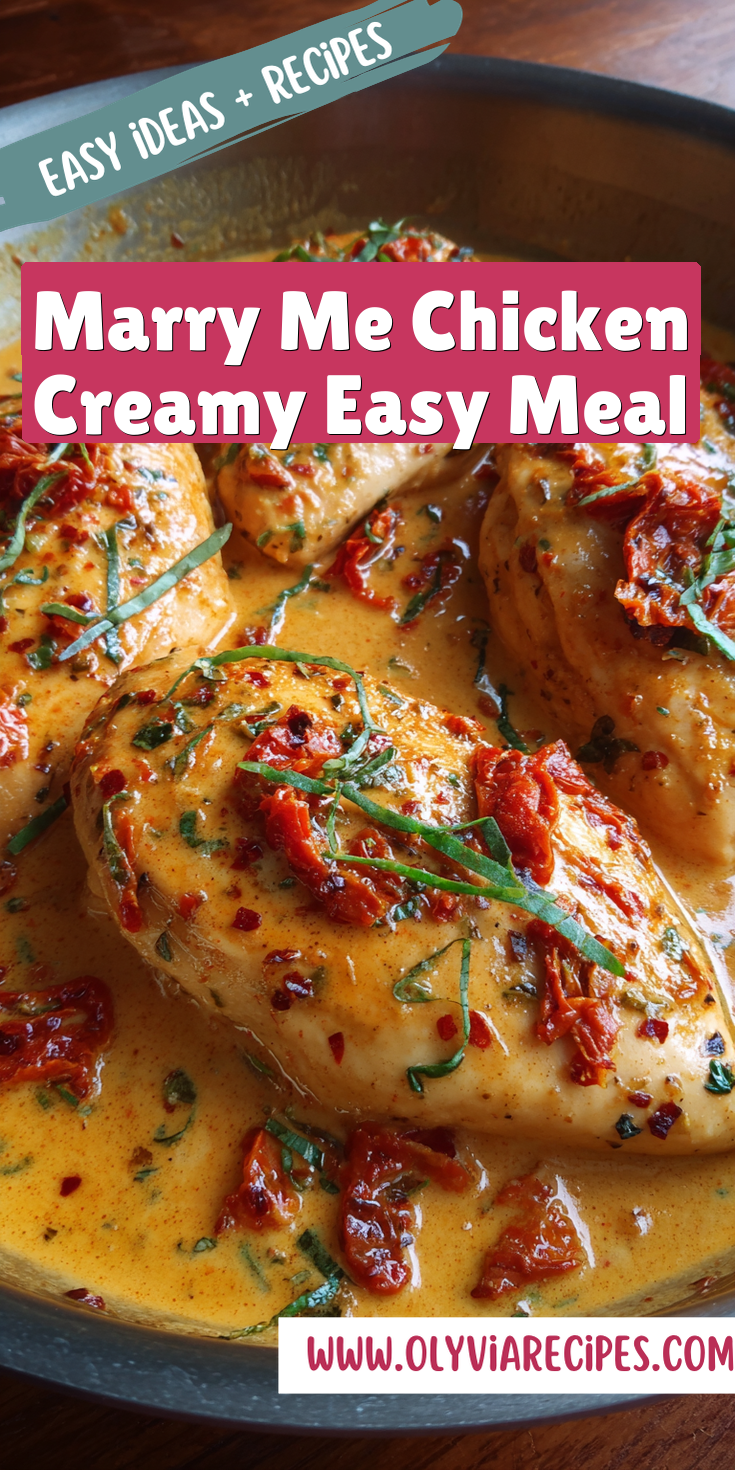 Marry Me Chicken Creamy Easy Meal served warm with cozy spices