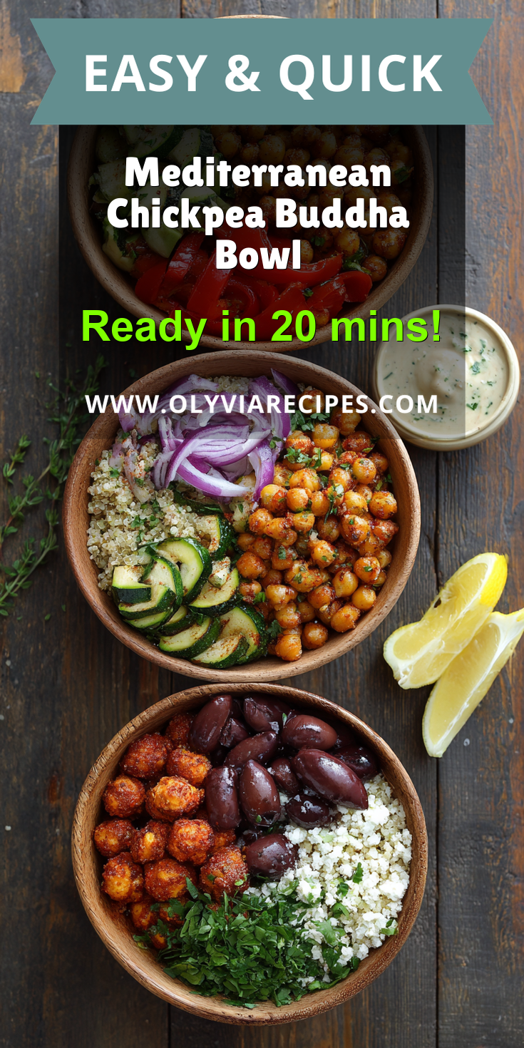 Mediterranean Chickpea Buddha Bowl served warm with cozy spices