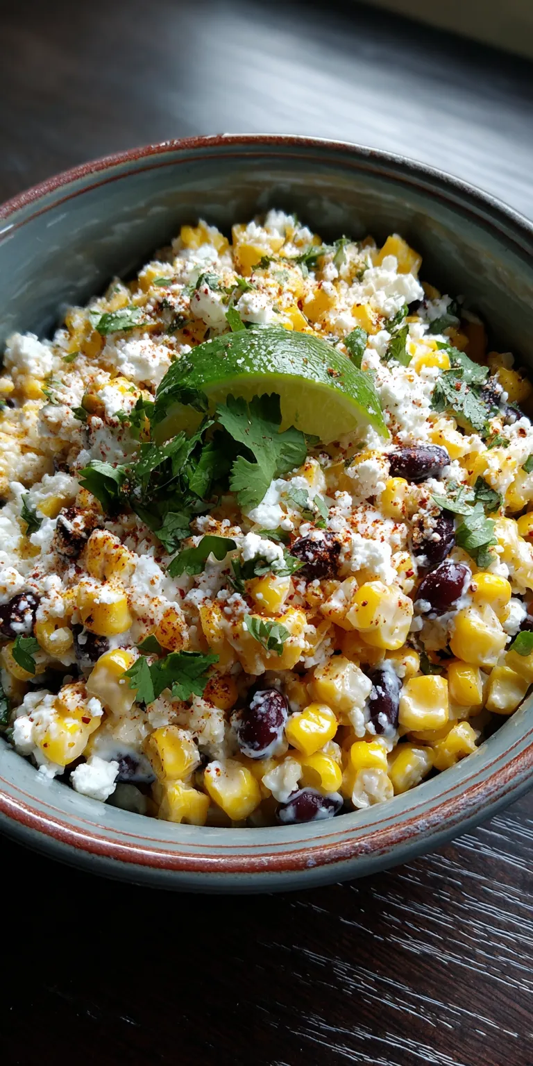 Mexican Street Corn Salad Bowl served warm with cozy spices