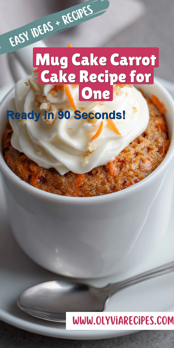 Mug Cake Carrot Cake Recipe for One served warm with cozy spices