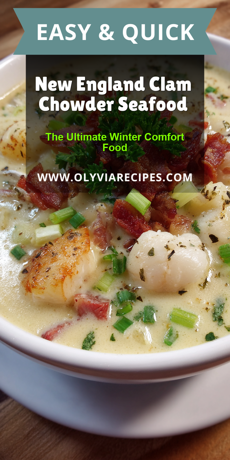 New England Clam Chowder Seafood served warm with cozy spices