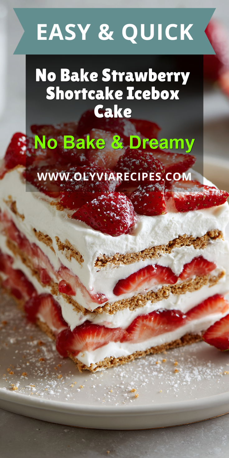 No Bake Strawberry Shortcake Icebox Cake served warm with cozy spices