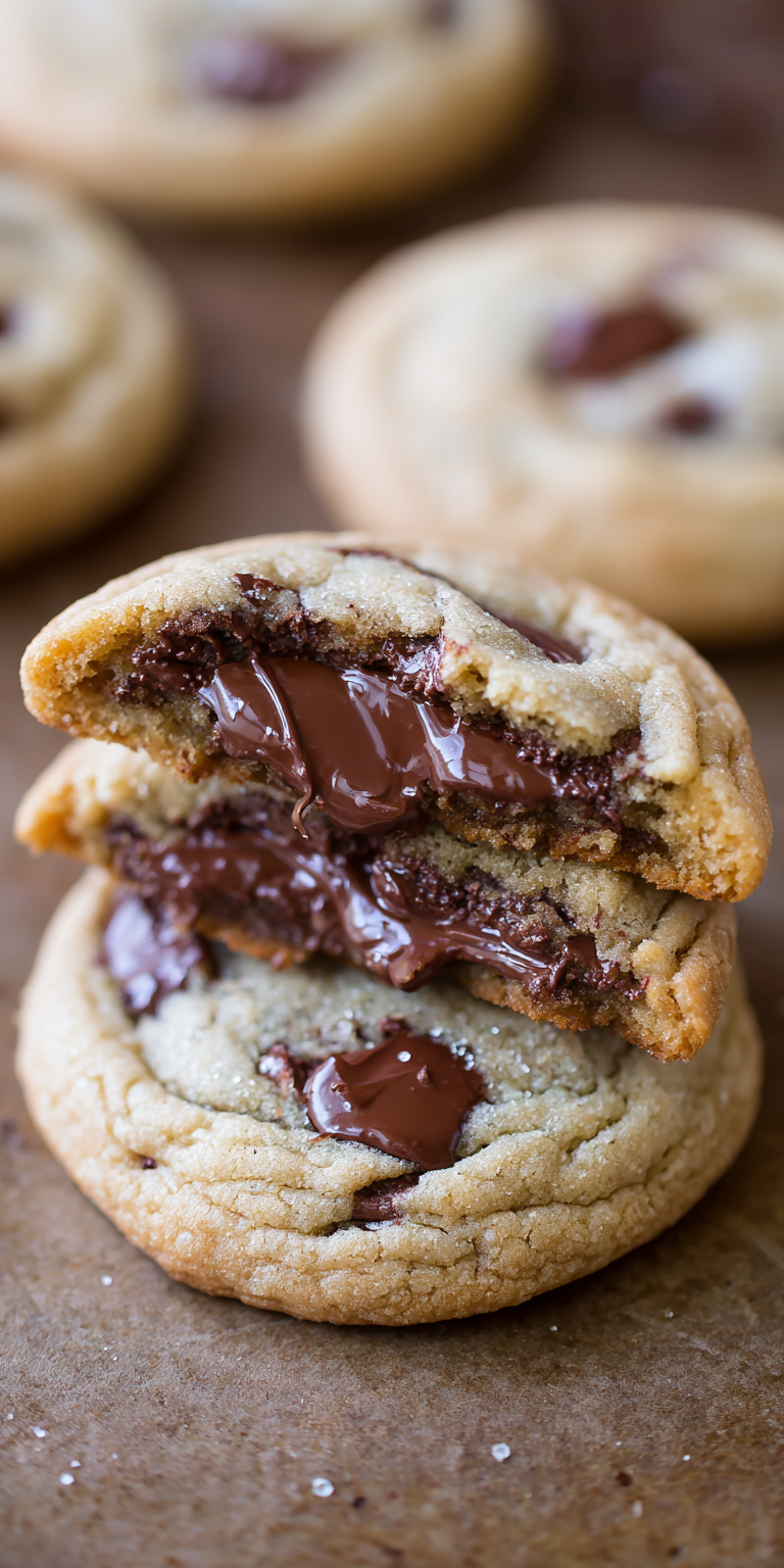 Nutella Stuffed Chocolate Chip Cookies served warm with cozy spices