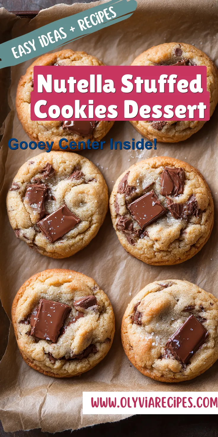 Nutella Stuffed Cookies Dessert served warm with cozy spices