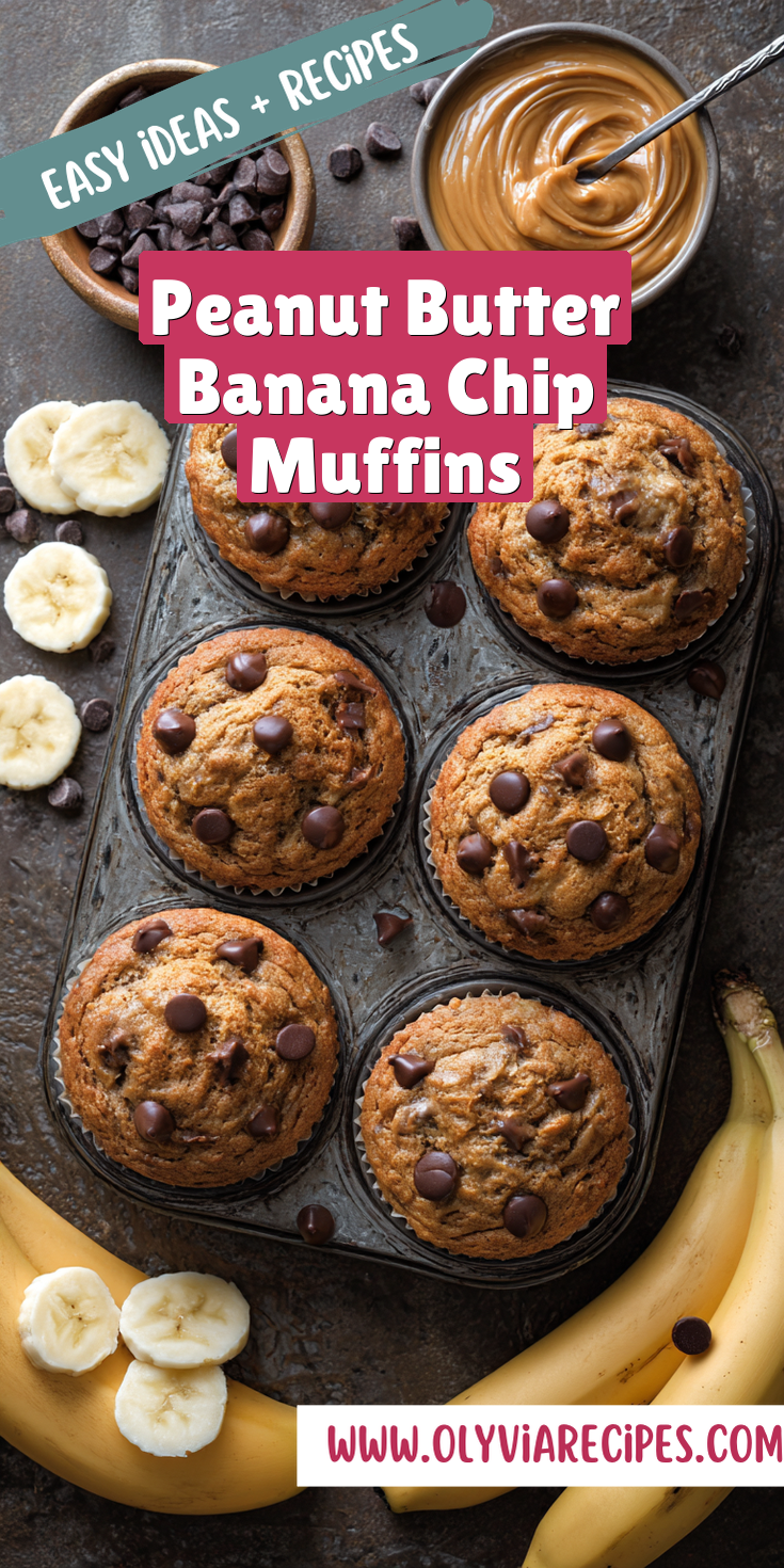 Peanut Butter Banana Chip Muffins served warm with cozy spices
