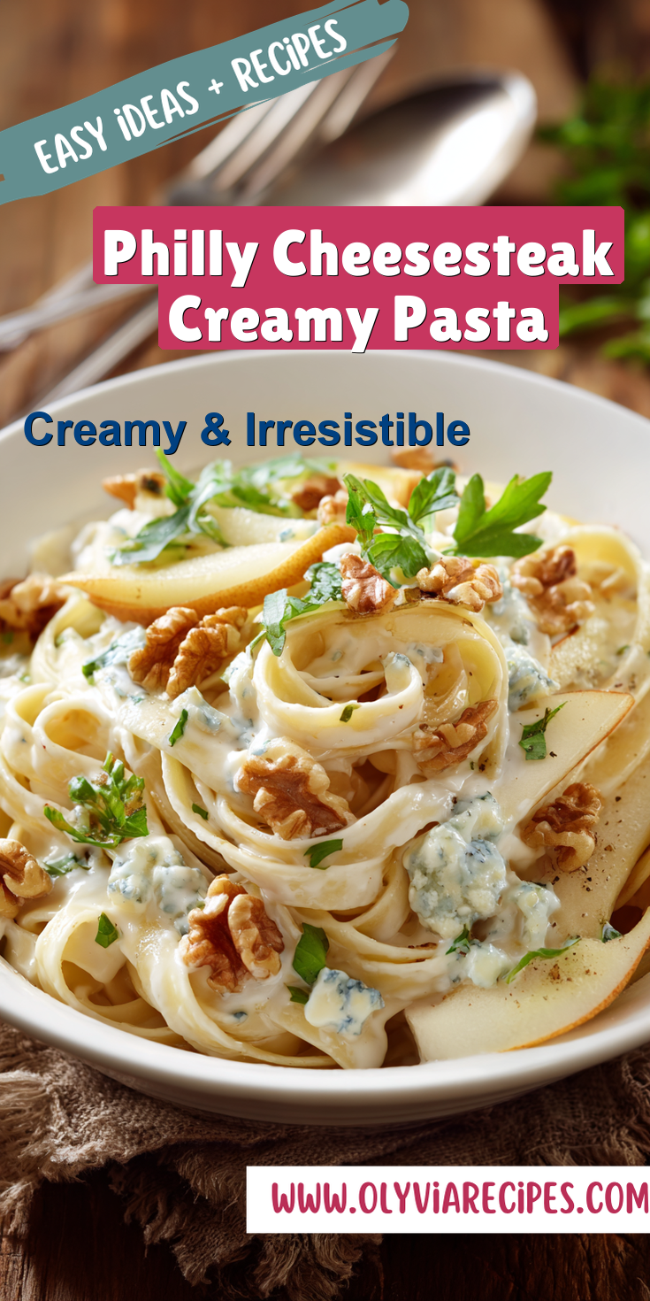 Philly Cheesesteak Creamy Pasta served warm with cozy spices