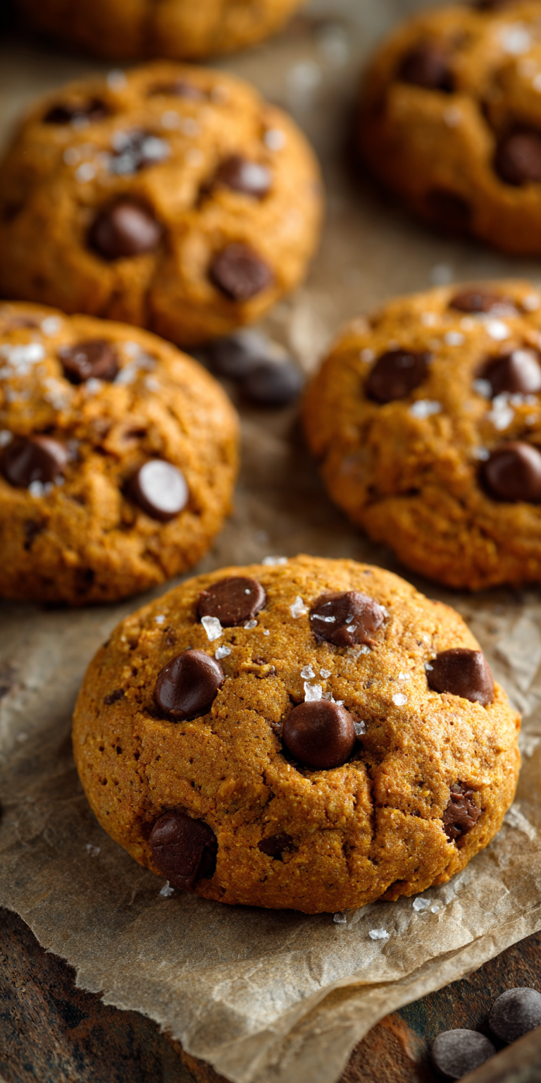 Pumpkin Chocolate Chip Cookies served warm with cozy spices
