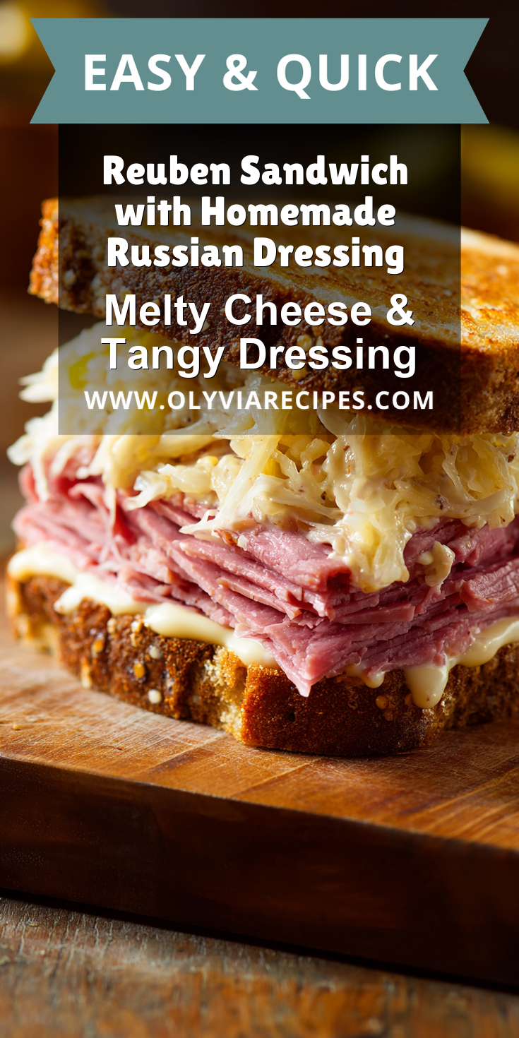 Reuben Sandwich with Homemade Russian Dressing served warm with cozy spices