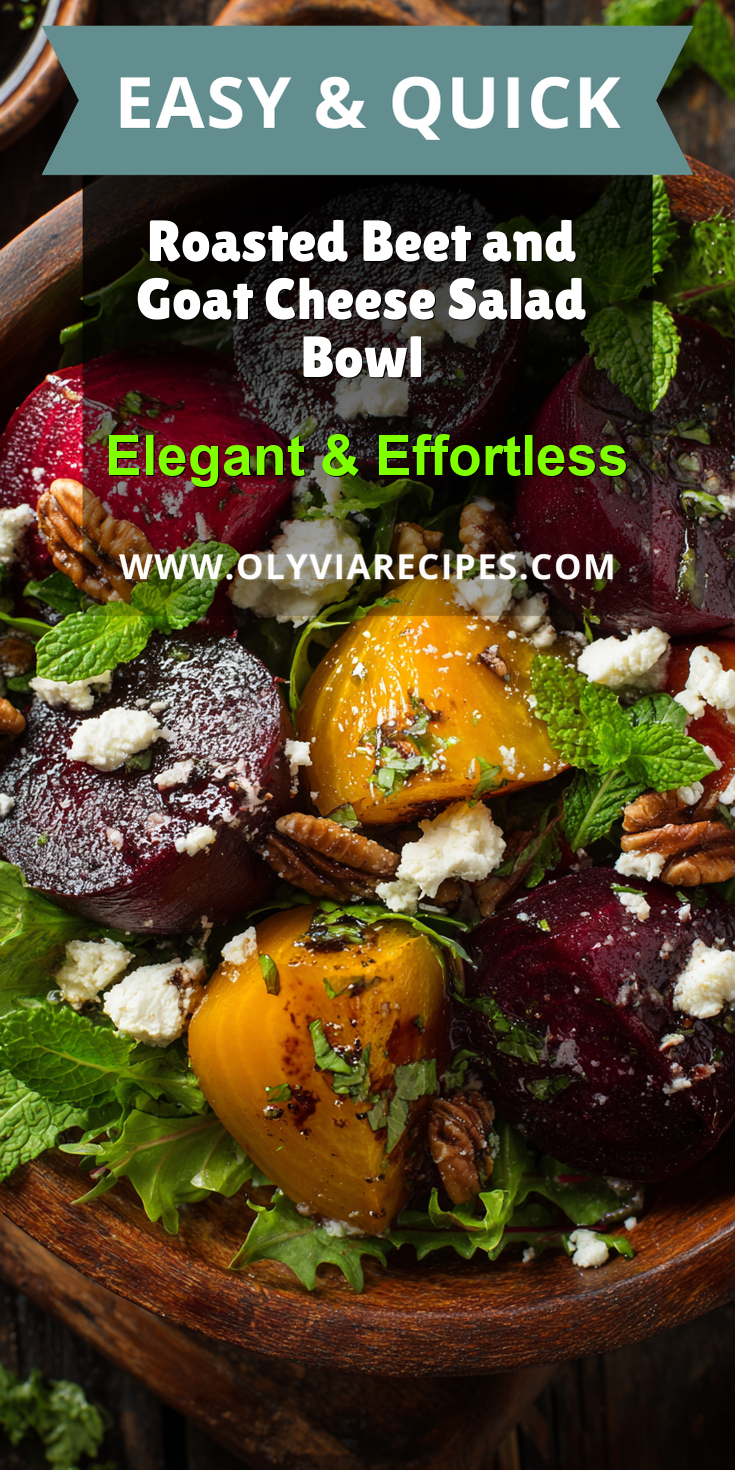 Roasted Beet and Goat Cheese Salad Bowl served warm with cozy spices