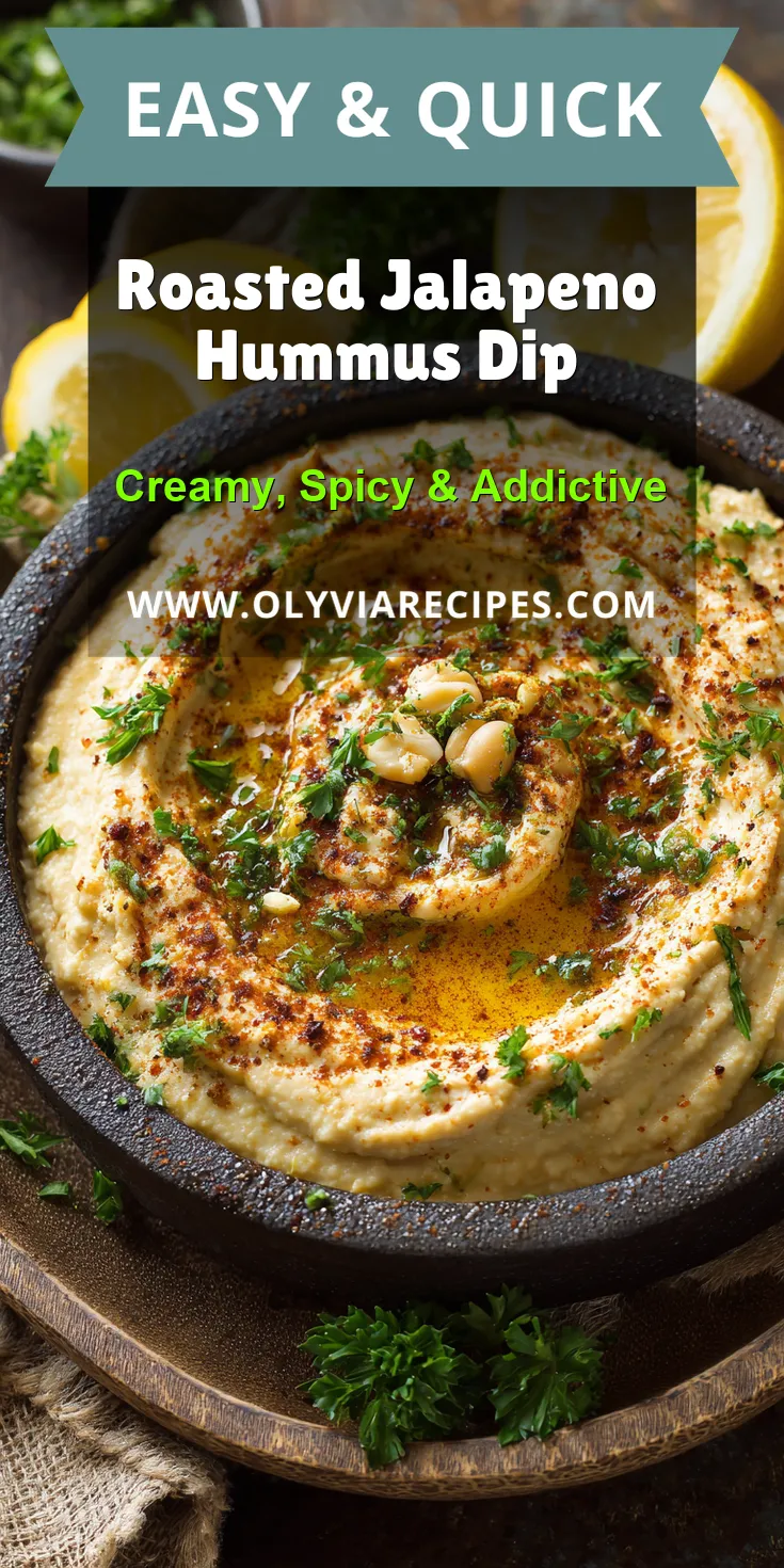 Roasted Jalapeno Hummus Dip served warm with cozy spices