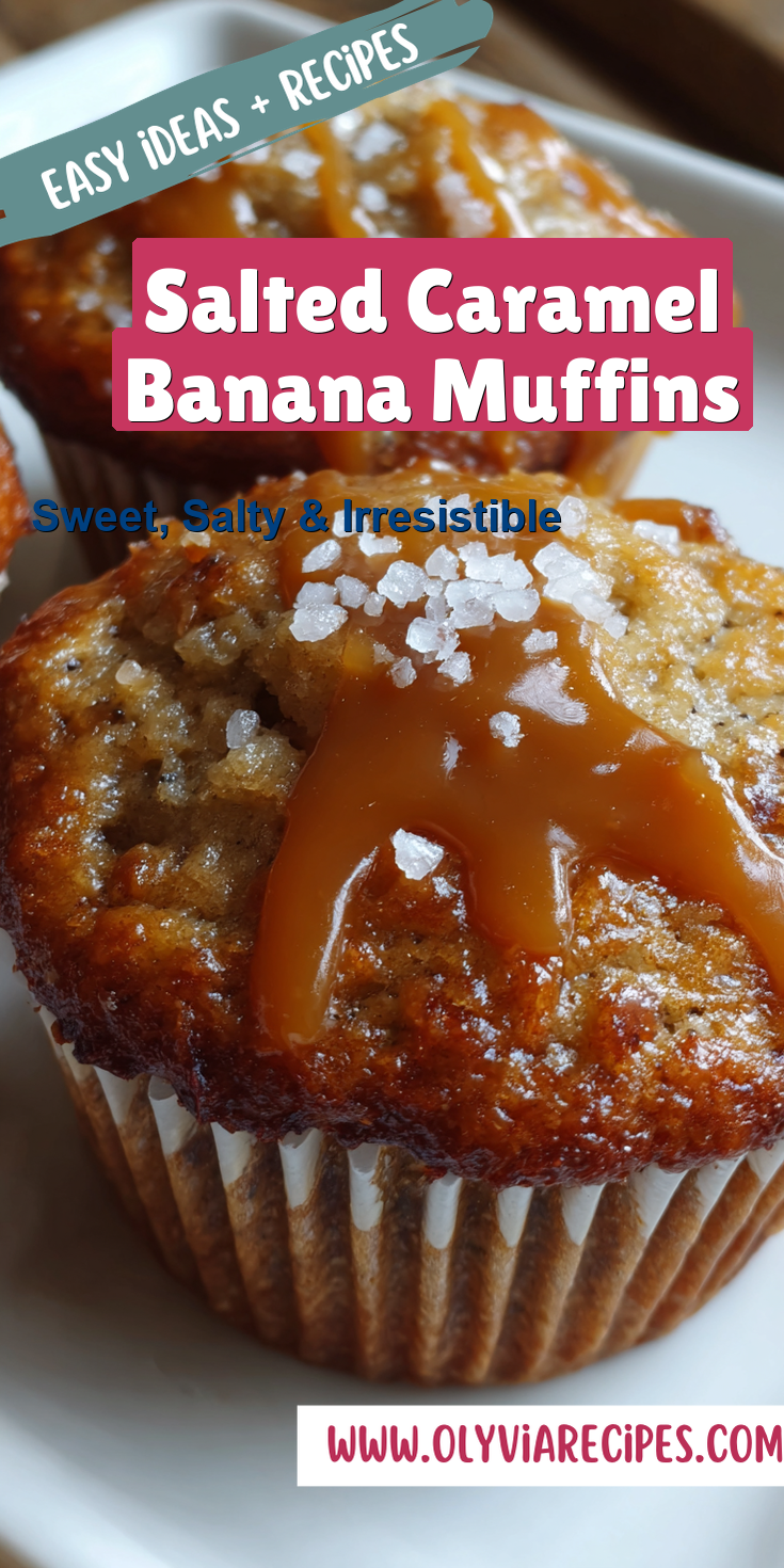 Salted Caramel Banana Muffins served warm with cozy spices
