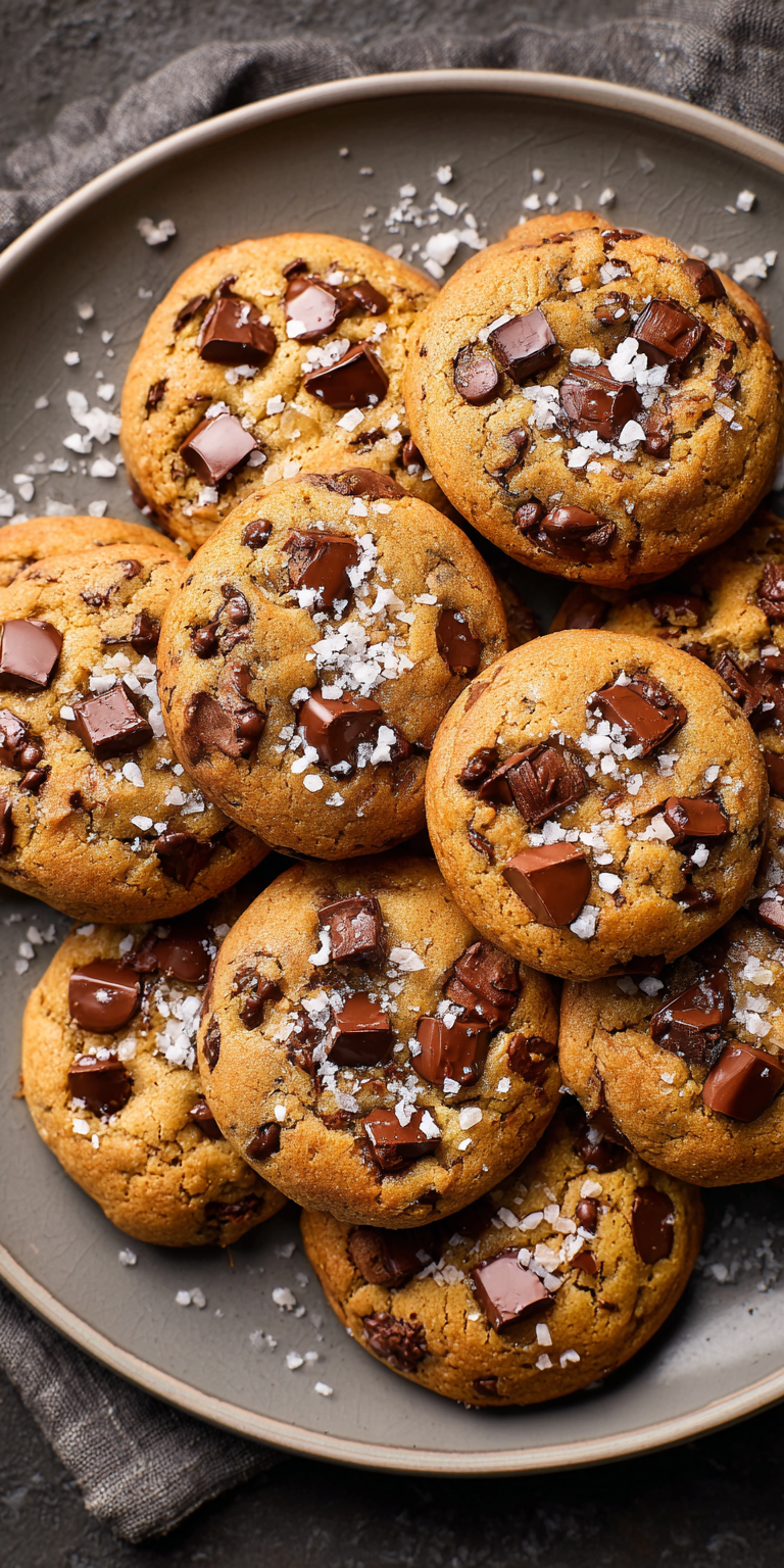 Salted Caramel Chocolate Chip Cookies served warm with cozy spices