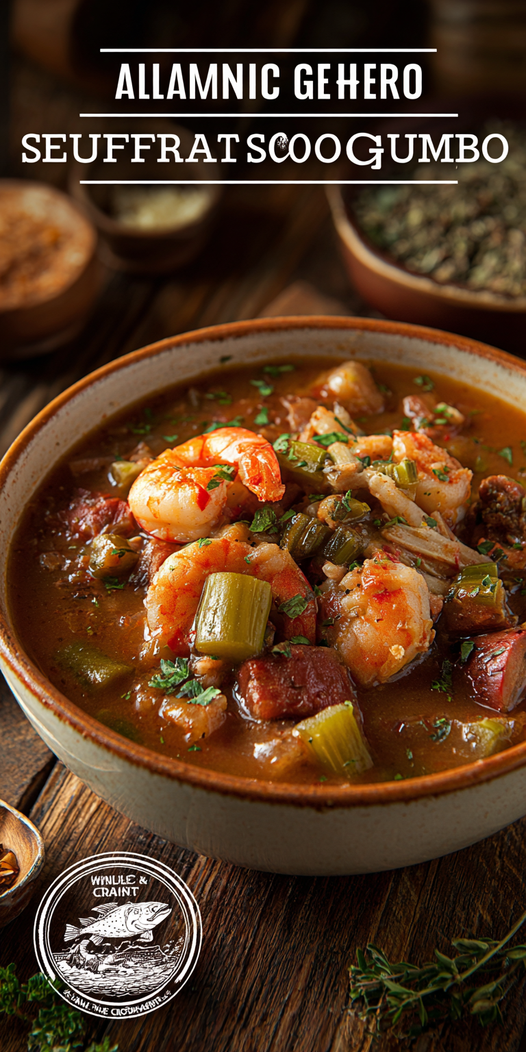 Seafood Gumbo Authentic Recipe served warm with cozy spices
