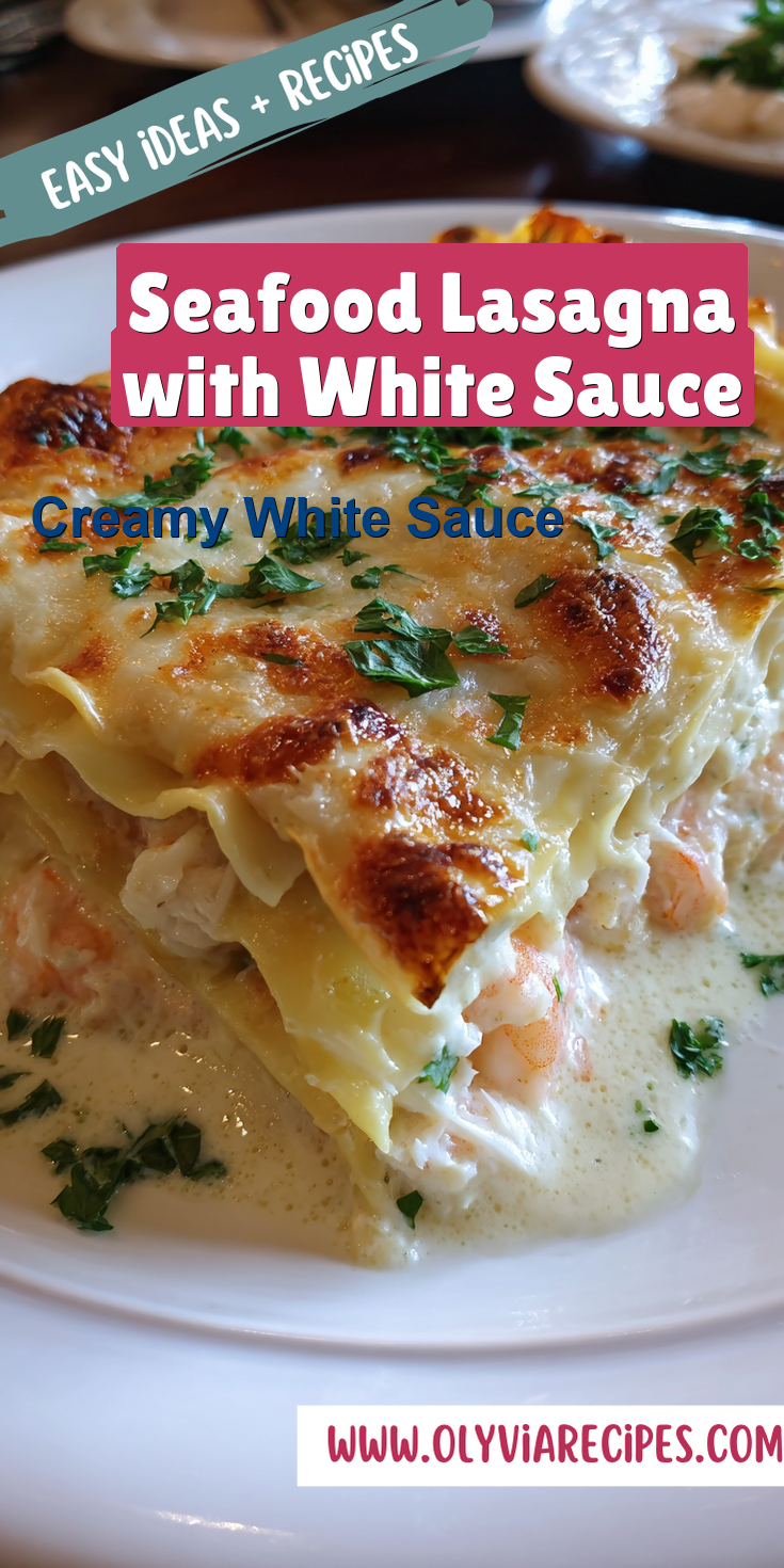 Seafood Lasagna with White Sauce served warm with cozy spices