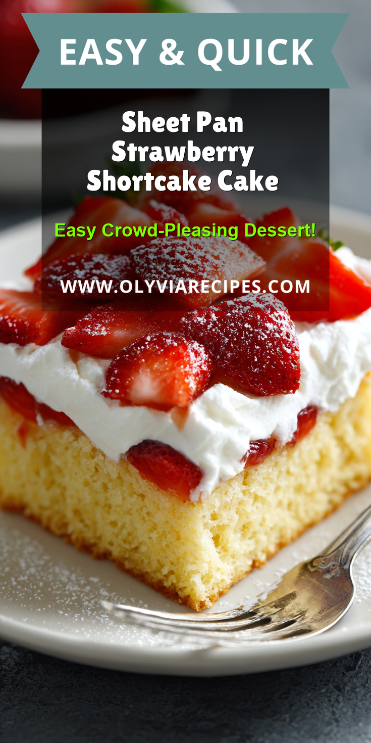 Sheet Pan Strawberry Shortcake Cake served warm with cozy spices