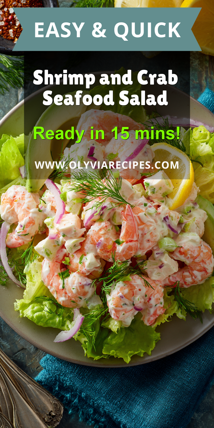 Shrimp and Crab Seafood Salad served warm with cozy spices