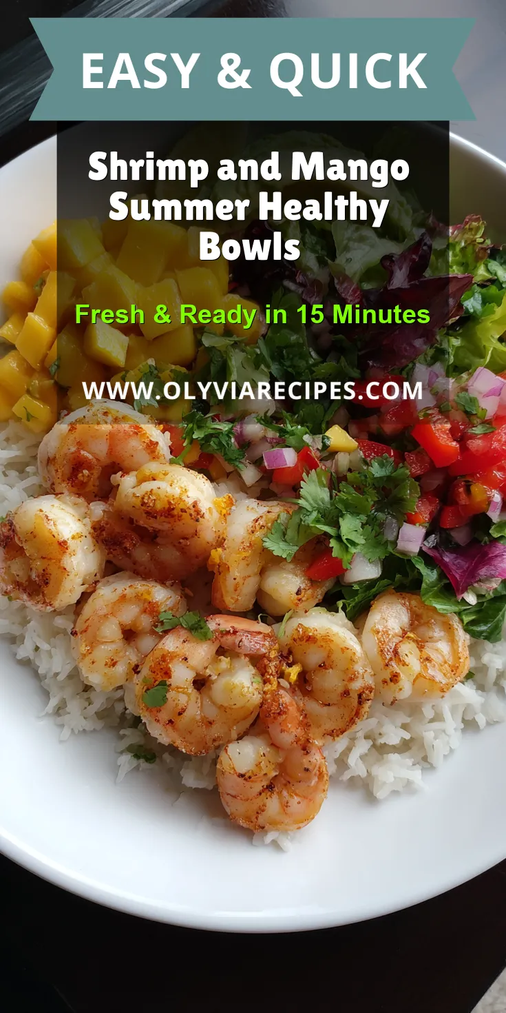 Shrimp and Mango Summer Healthy Bowls served warm with cozy spices