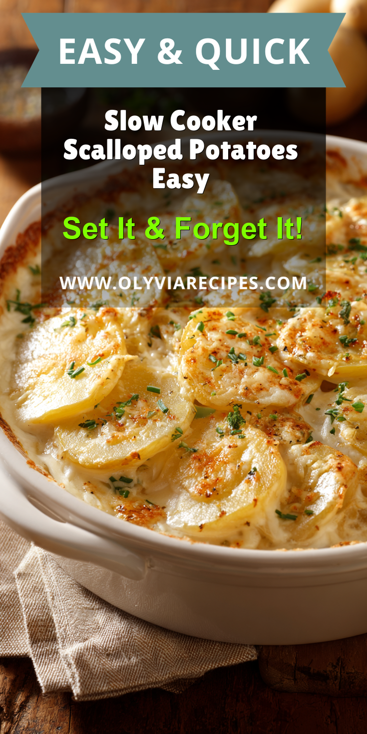 Slow Cooker Scalloped Potatoes Easy served warm with cozy spices