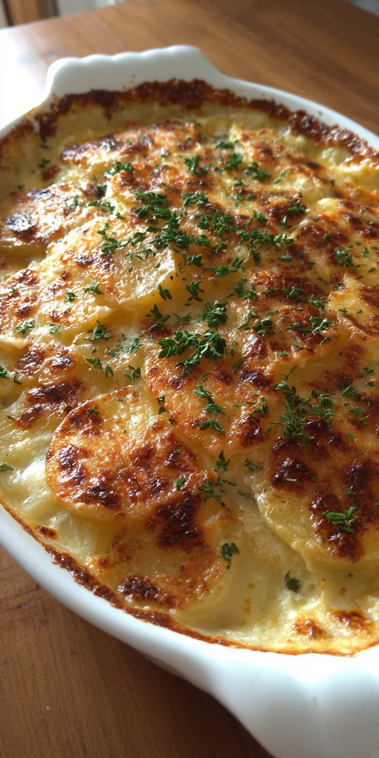 Smoked Gouda Scalloped Potatoes served warm with cozy spices