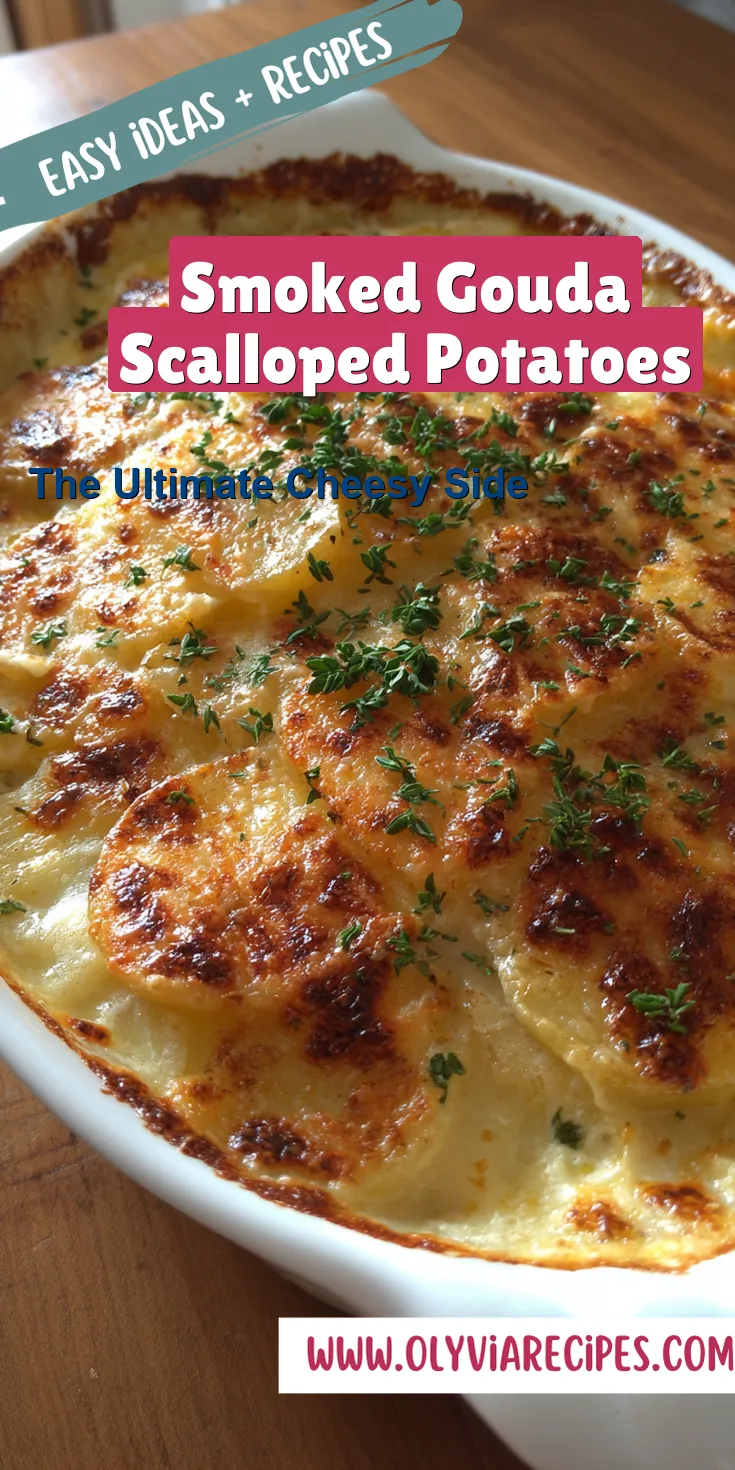 Smoked Gouda Scalloped Potatoes served warm with cozy spices