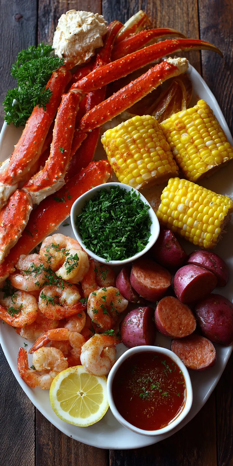 Spicy Crab Leg Seafood Boil served warm with cozy spices