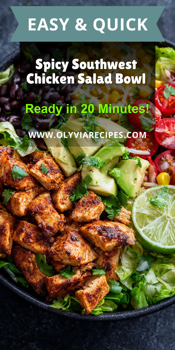 Spicy Southwest Chicken Salad Bowl served warm with cozy spices