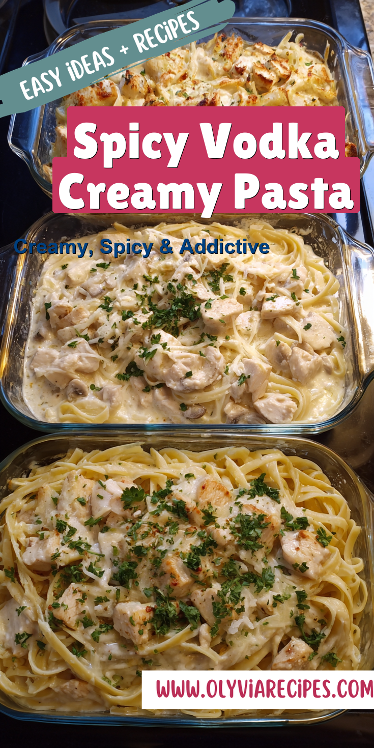 Spicy Vodka Creamy Pasta served warm with cozy spices