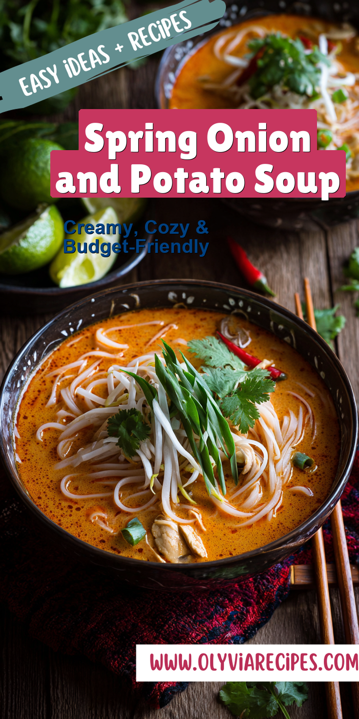 Spring Onion and Potato Soup served warm with cozy spices