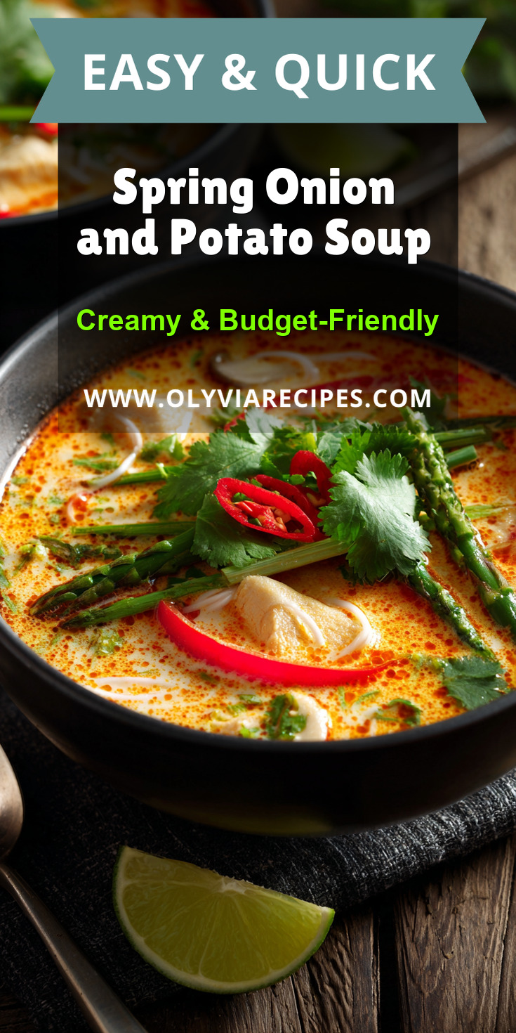 Spring Onion and Potato Soup served warm with cozy spices