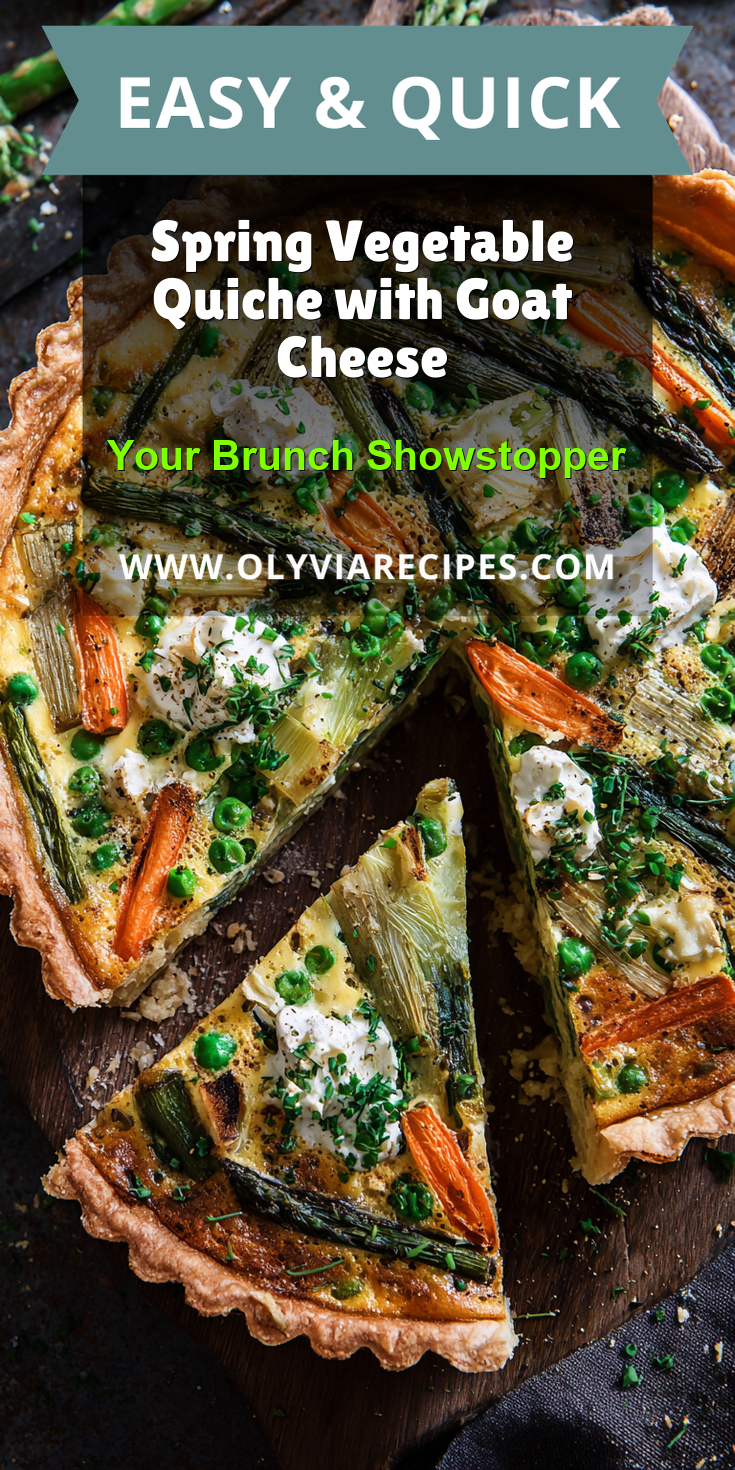 Spring Vegetable Quiche with Goat Cheese served warm with cozy spices
