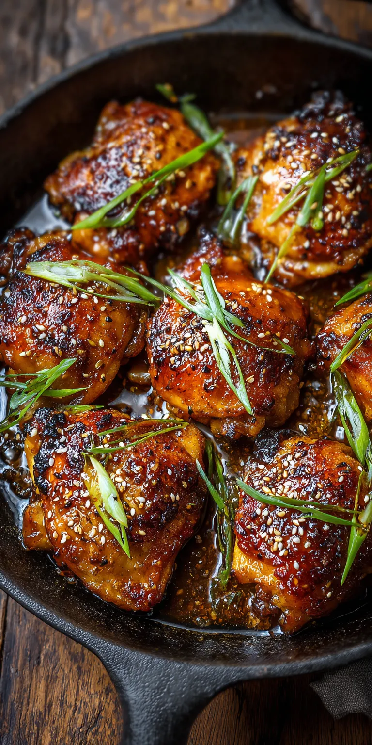 Sticky Honey Garlic Chicken Thighs served warm with cozy spices