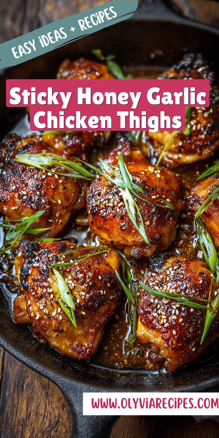 Sticky Honey Garlic Chicken Thighs served warm with cozy spices