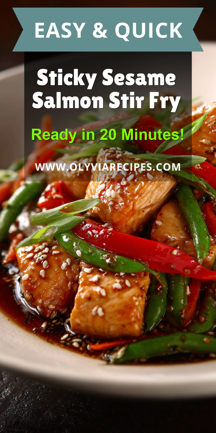 Sticky Sesame Salmon Stir Fry served warm with gentle spices and a cozy aroma