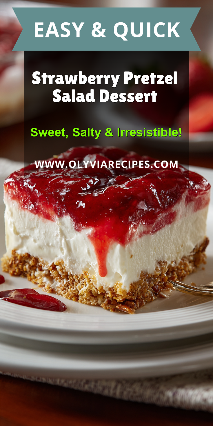 Strawberry Pretzel Salad Dessert served warm with cozy spices