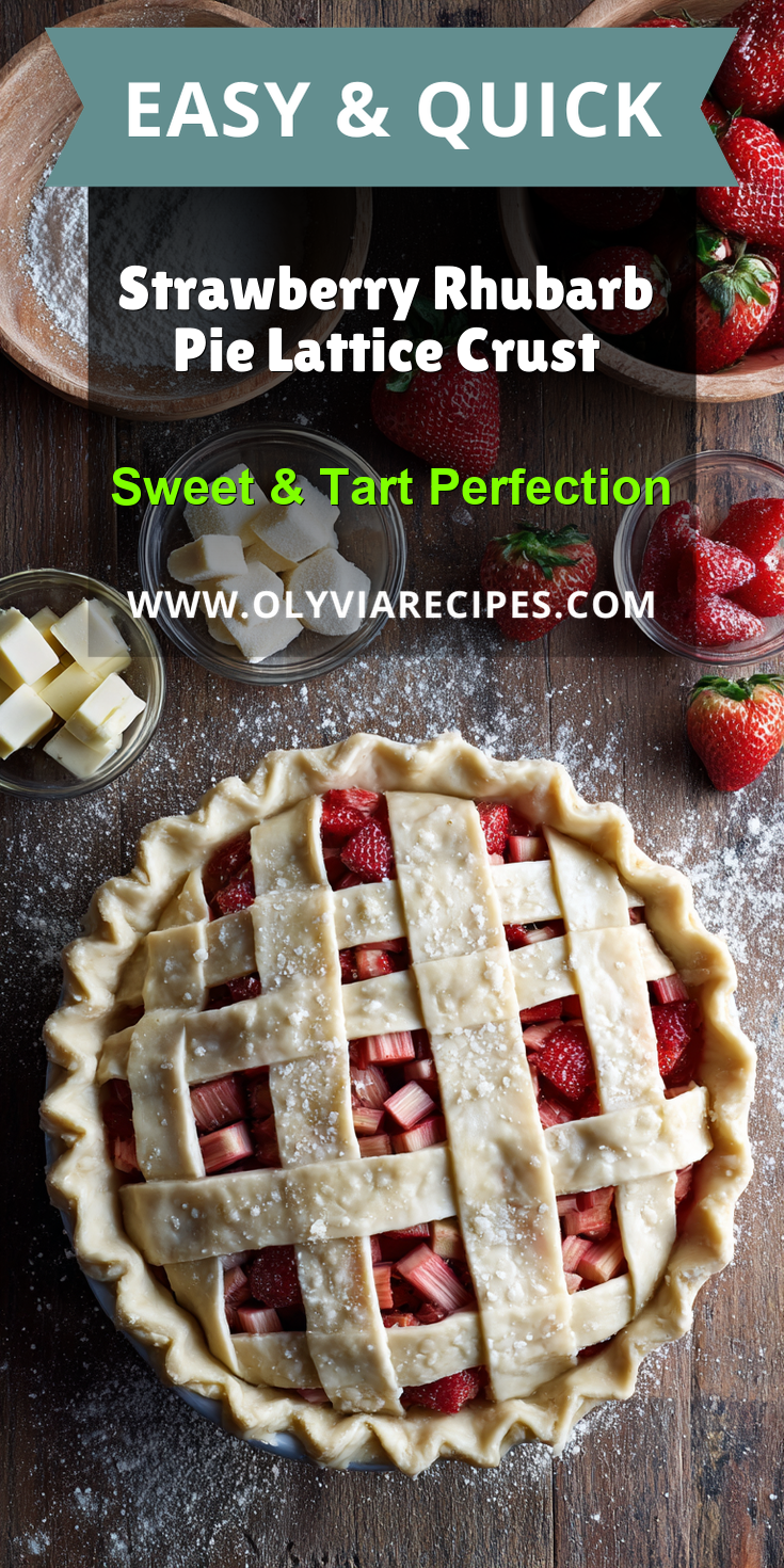 Strawberry Rhubarb Pie Lattice Crust served warm with cozy spices