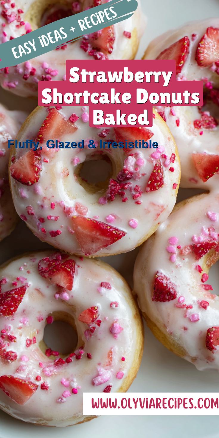 Strawberry Shortcake Donuts Baked served warm with cozy spices