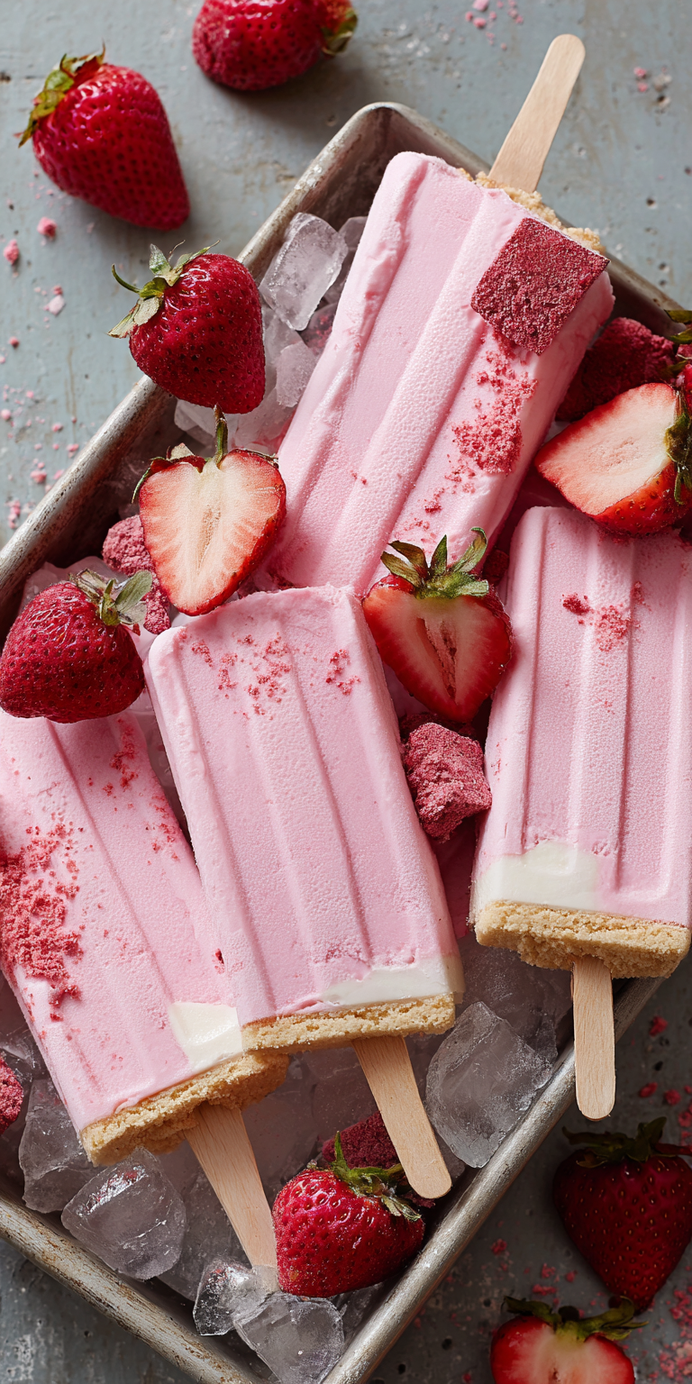 Strawberry Shortcake Ice Cream Bars served warm with cozy spices