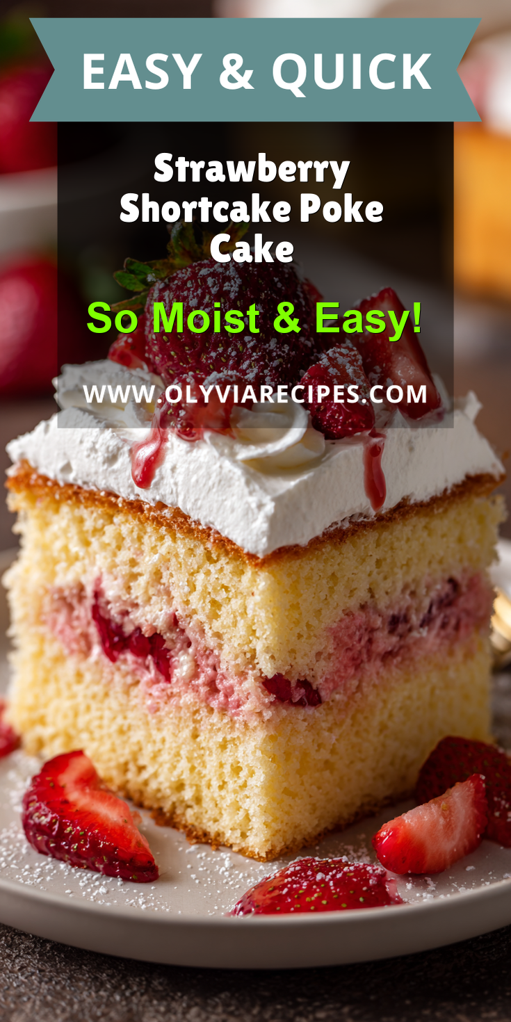 Strawberry Shortcake Poke Cake served warm with cozy spices
