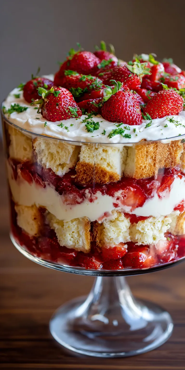 Strawberry Shortcake Trifle Dessert served warm with cozy spices