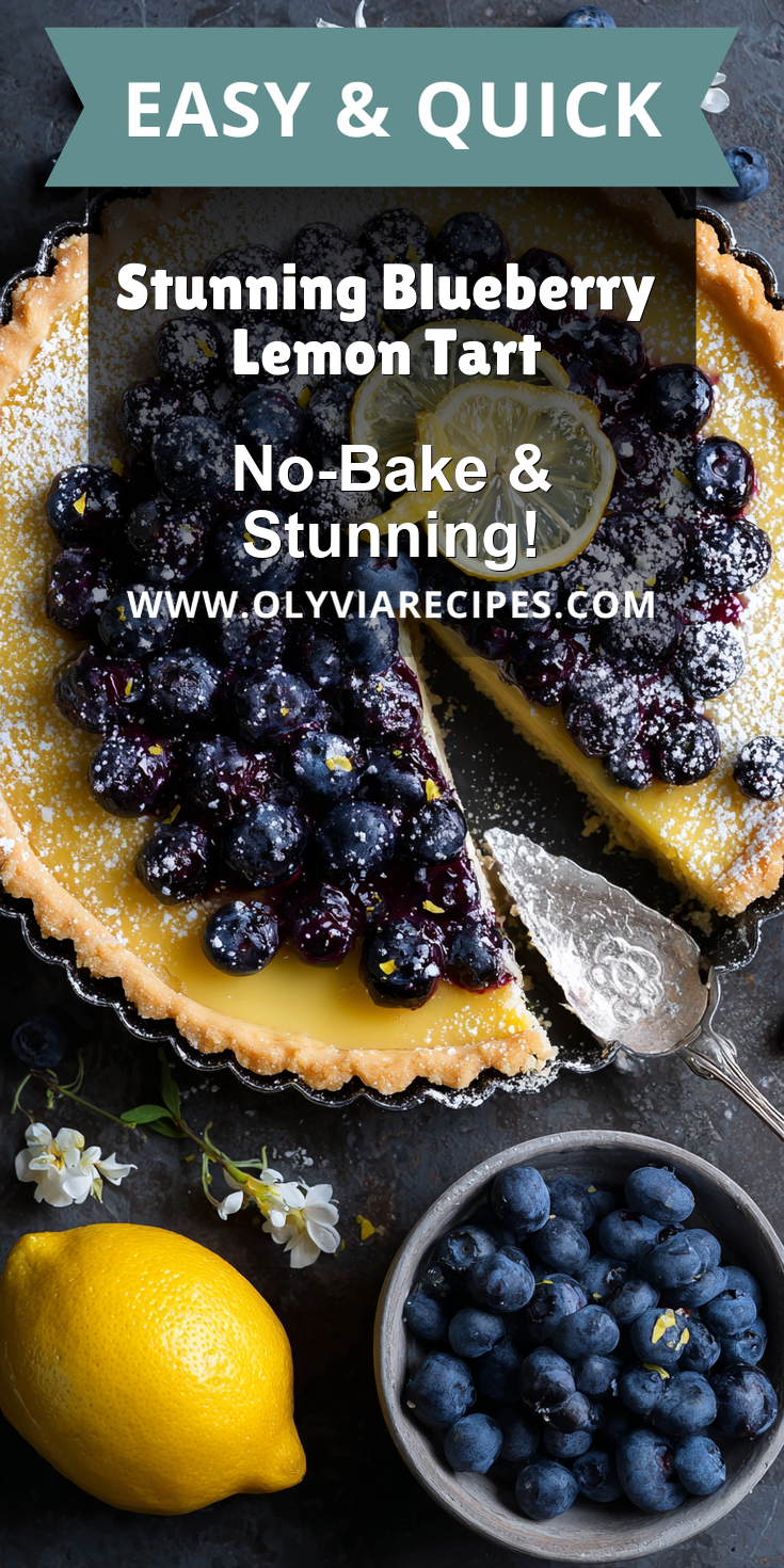 Stunning Blueberry Lemon Tart served warm with cozy spices