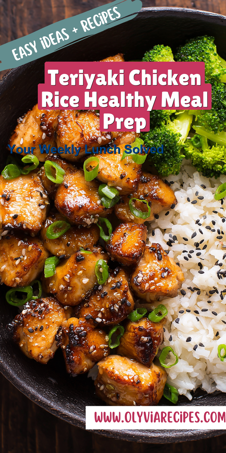 Teriyaki Chicken Rice Healthy Meal Prep served on a plate