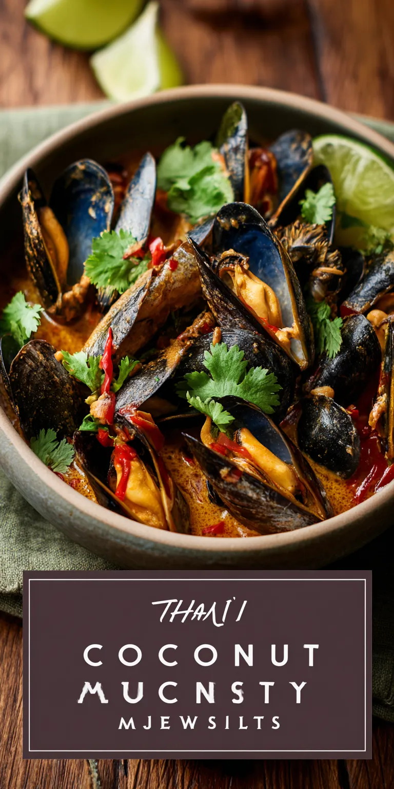 Thai Curry Mussels Seafood Dishes served warm with cozy spices