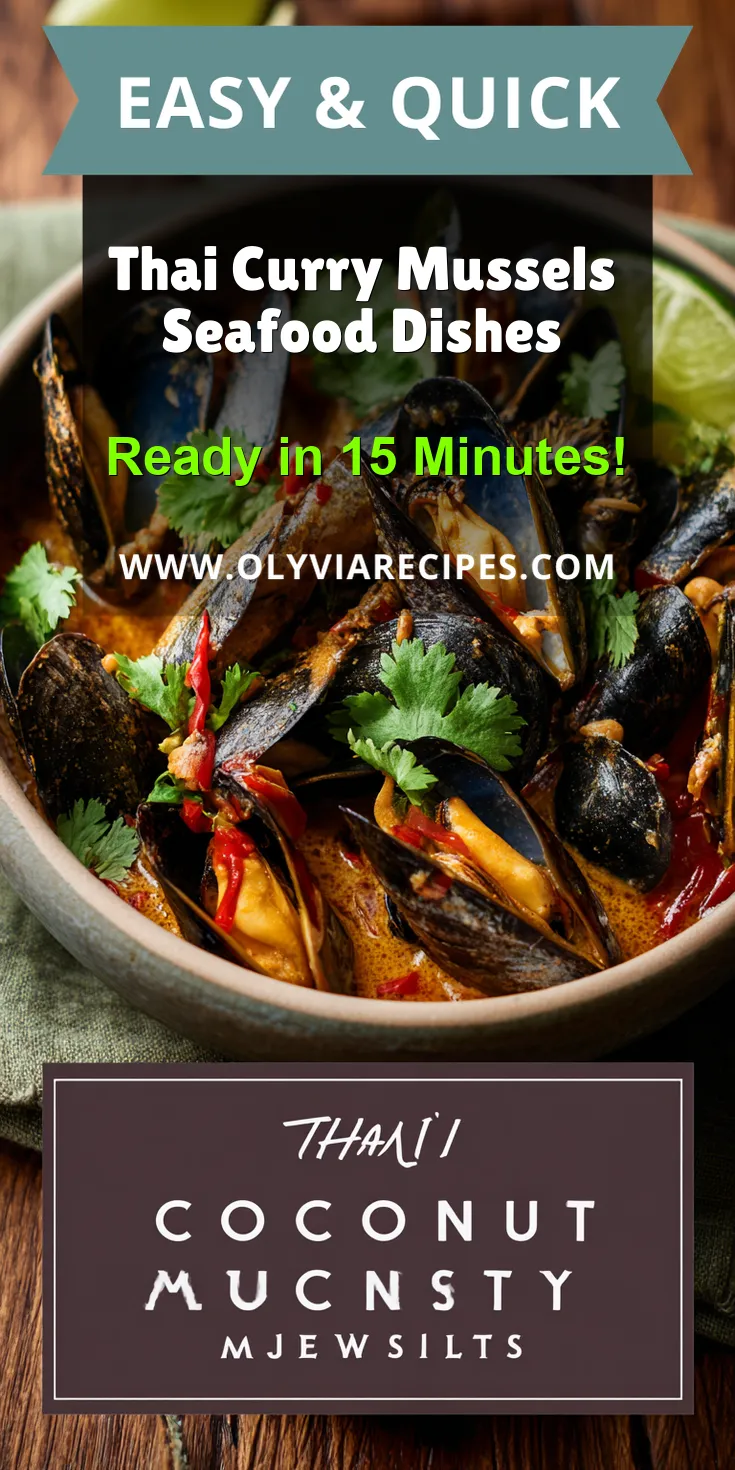 Thai Curry Mussels Seafood Dishes served warm with cozy spices