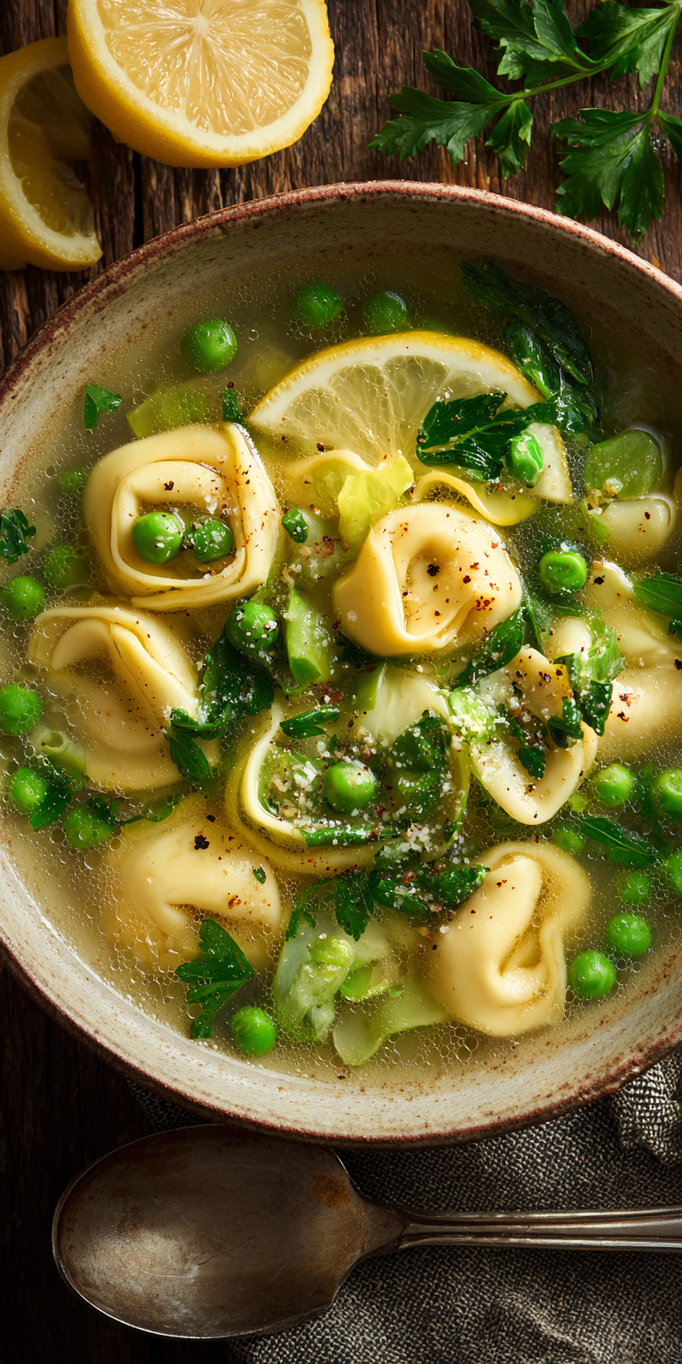 Tortellini in Broth Spring Dinner Ideas served warm with cozy spices