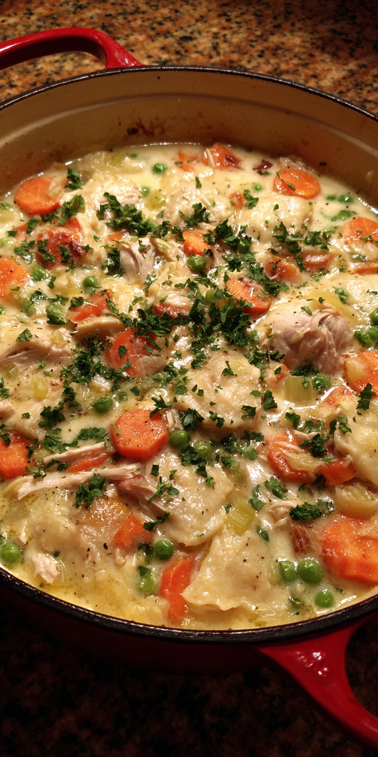 Tortilla Hack Chicken And Dumplings served warm with cozy spices