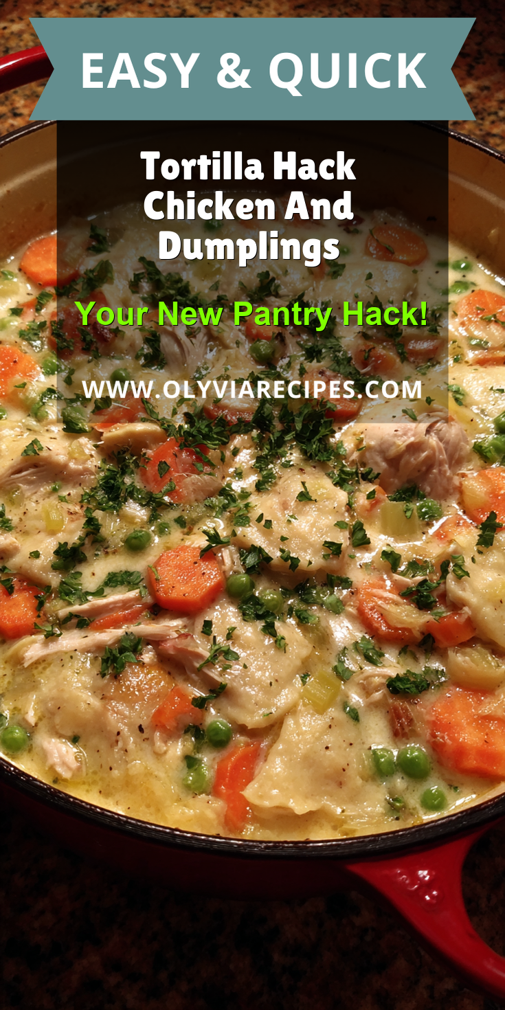 Tortilla Hack Chicken And Dumplings served warm with cozy spices